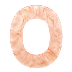 Resin Anh&auml;nger Oval 48x40mm Peach pink