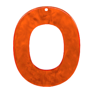 Resin Anh&auml;nger Oval 48x40mm Tangerine tango orange