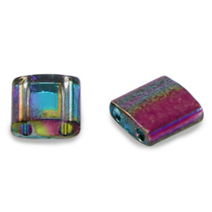 Miyuki Perlen tila 5x5mm Czech coating magic blue TL-4572