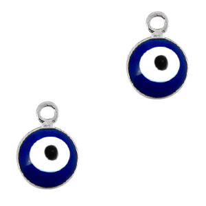 Basic Quality Metall Anh&auml;nger Nazar Auge 6mm Silber-blau