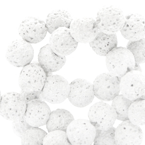 Naturstein Perlen 8mm matt Lava White