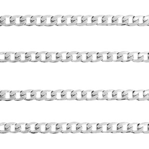 Stainless Steel - Rostfrei Stahl Schmuckzubeh&ouml;r Gliederkette Gourmet Glieder  Silber