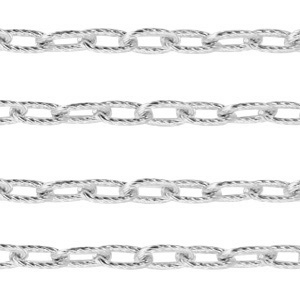 Stainless Steel - Rostfrei Stahl Schmuckzubeh&ouml;r Gliederkette Ankerkette Silber