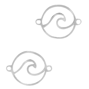 Stainless Steel - Rostfrei Stahl Anh&auml;nger  Zwischenst&uuml;ck Welle Silber