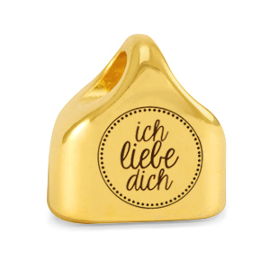 Metall Endkappen DQ "ICH LIEBE DICH" Mix & Match Gold (Nickelfrei)