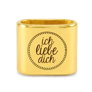 Metall Schieber DQ "ICH LIEBE DICH" Mix & Match Gold (Nickelfrei)