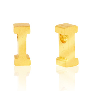 Stainless Steel - Rostfrei Stahl Perlen Buchstaben I Gold