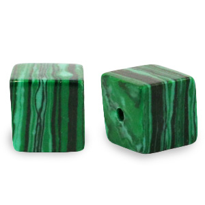 Naturstein Perlen Square 4mm Green
