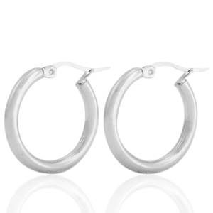 Ohrringe aus Stainless Steel - Rostfreiem Stahl Creolen Silber