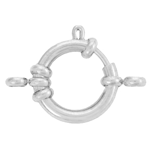 Stainless Steel - Rostfreiem Stahl Schmuckzubeh&ouml;r Rettungsring Verschluss 18mm mit &Ouml;sen Silber