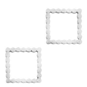 Stainless Steel - Rostfrei Stahl Anh&auml;nger / Zwischenst&uuml;ck Viereck Silber