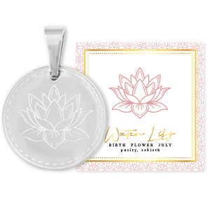 Mix & Match Anh&auml;nger aus Stainless Steel - Rostfreiem Stahl 15mm Birth flower July-Water lily Silber