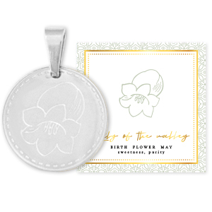 Mix & Match Anh&auml;nger aus Stainless Steel - Rostfreiem Stahl 15mm Birth flower May-Lily of the valley Silber