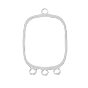 Metall Anh&auml;nger DQ Zwischenst&uuml;ck mit 3 &Ouml;sen Antik silber (Nickelfrei)