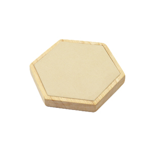 Schmuckdisplay Hexagon Holz mit Imitat Wildleder f&uuml;r verschiedener Schmuck Natural-beige