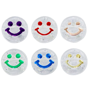 Buchstaben Perlen aus Acryl Smiley Transparent-multicolour