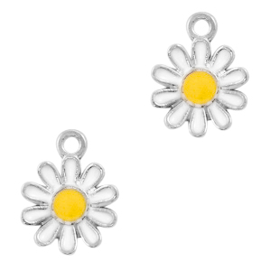 Basic Quality Metall Anh&auml;nger Blume Silver-white