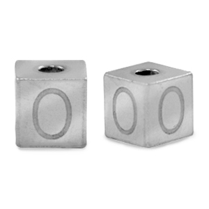 Stainless Steel - Rostfrei Stahl Perlen Buchstaben O Silber