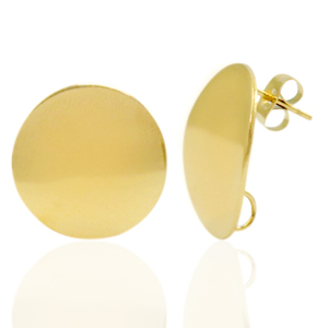 Ohrringe aus Stainless Steel - Rostfreiem Stahl Ohrstecker 20mm mit &Ouml;se Gold