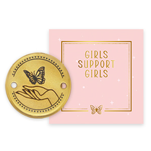 Girls Support Girls Metall Anh&auml;nger DQ Zwischenst&uuml;ck Gold (Nickelfrei) 50% wird gespendet an Free a Girl