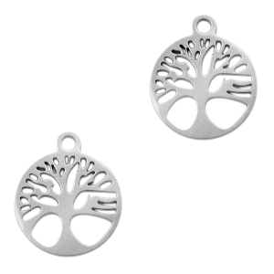 Stainless Steel - Rostfrei Stahl Anh&auml;nger Tree of Life Silber