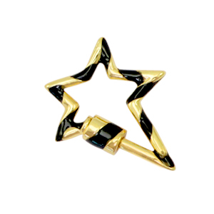 Zirkonia Verschluss Blitz Gold-black