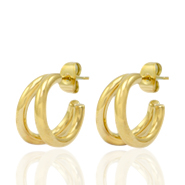 Ohrringe aus Stainless Steel - Rostfreiem Stahl Ohrstecker Creolen Gold