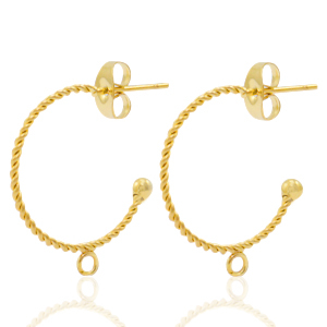 Ohrringe aus Stainless Steel - Rostfreiem Stahl Ohrstecker Creolen mit &Ouml;se Gold