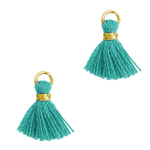 Perlen Quaste 1cm Gold-jade green