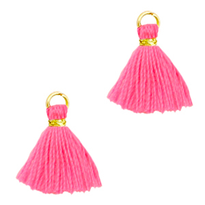 Perlen Quaste 1cm Gold-neon pink