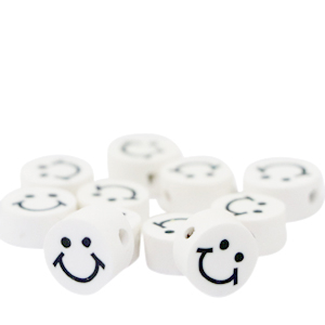 Polymer Perlen Smiley White
