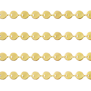 Stainless Steel - Rostfrei Stahl Schmuckzubeh&ouml;r Gliederkette M&uuml;ntze Gold