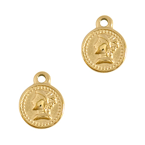 Stainless Steel - Rostfrei Stahl Anh&auml;nger M&uuml;nze Gold