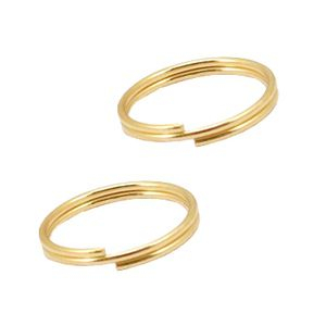 Stainless Steel - Rostfrei Stahl Schmuckzubeh&ouml;r Spaltring 12mm Gold