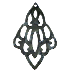 Resin Anh&auml;nger Barock Diamant Black