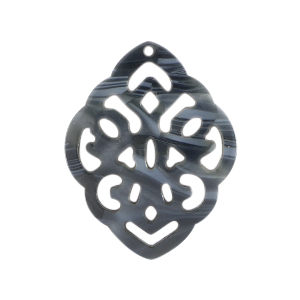 Resin Anh&auml;nger Barock Rhombus Jeans blue