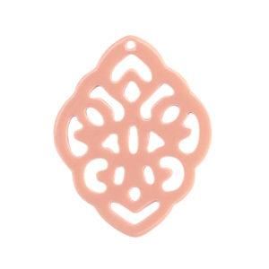 Resin Anh&auml;nger Barock Rhombus Vintage pink