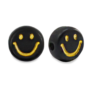 Buchstaben Perlen aus Acryl Smiley Black
