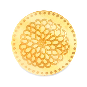 Plexx Cabochons 20mm Geburtsblume November-Chrysantheme Gold