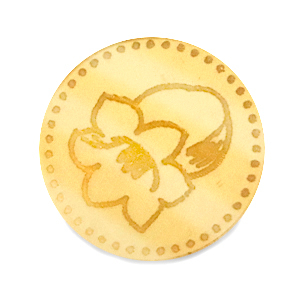 Plexx Cabochons 20mm Geburtsblume Mai-Maigl&ouml;ckchen Gold