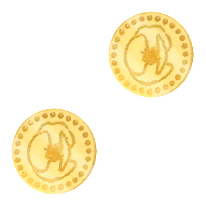 Plexx Cabochons 12mm Geburtsblume August-Mohnblume Gold