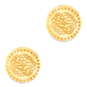 Plexx Cabochons 12mm Geburtsblume Januar-Nelke Gold