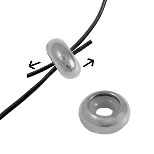 Stainless Steel - Rostfrei Stahl Schmuckzubeh&ouml;r Smart-Stopperperlen 9x4mm Silver