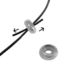 Stainless Steel - Rostfrei Stahl Schmuckzubeh&ouml;r Smart-Stopperperlen 7x3mm Silver