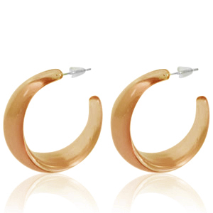 Trendy Ohrringe Creolen Tan brown