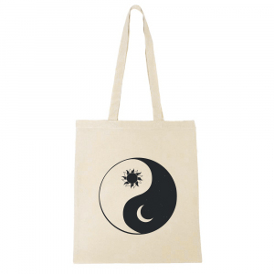 Baumwolltasche Yin&Yang Ecru beige