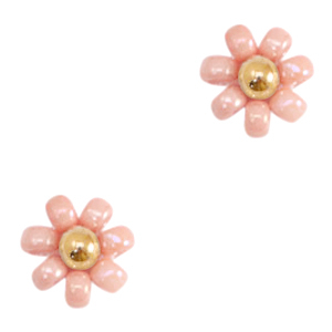 Miyuki-Perlenblume 8mm Salmon pink-gold
