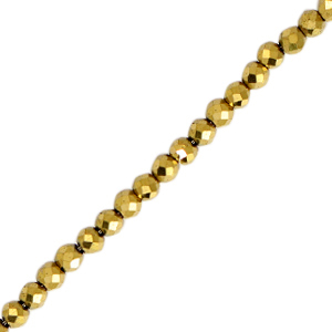 Hematite Perlen Facett 2mm Gold