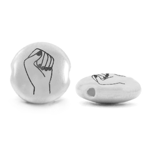 Metall Perlen DQ Faust Antik silber (Nickelfrei)