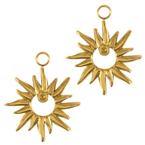 Stainless Steel - Rostfrei Stahl Anh&auml;nger Stern Gold